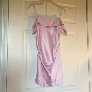 Helmut Lang Drape Satin Top, Pink, Size 10